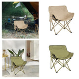 Maxbell Folding Camping Chair Stool Outdoor Moon Chair for Barbecue Traveling Hiking Khaki