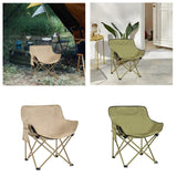 Maxbell Folding Camping Chair Stool Outdoor Moon Chair for Barbecue Traveling Hiking Khaki