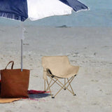 Maxbell Folding Camping Chair Stool Outdoor Moon Chair for Barbecue Traveling Hiking Khaki