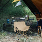 Maxbell Folding Camping Chair Stool Outdoor Moon Chair for Barbecue Traveling Hiking Khaki