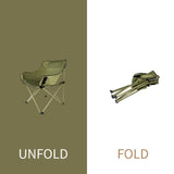 Maxbell Folding Camping Chair Stool Outdoor Moon Chair for Barbecue Traveling Hiking Khaki