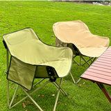 Maxbell Folding Camping Chair Stool Outdoor Moon Chair for Barbecue Traveling Hiking Khaki