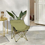 Maxbell Folding Camping Chair Stool Outdoor Moon Chair for Barbecue Traveling Hiking Green