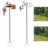 Maxbell Yard Drummer Windmill Wind Sculpture Landscape Garden Wind Spinner Gold