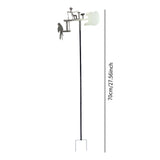 Maxbell Yard Drummer Windmill Wind Sculpture Landscape Garden Wind Spinner Silver