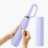 Maxbell Folding Umbrella Practical Travel Sunshade Umbrella for Trips Hiking Camping violet