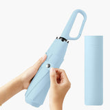 Maxbell Folding Umbrella Practical Travel Sunshade Umbrella for Trips Hiking Camping light blue
