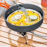 Maxbell Camping Cookware with Mesh Bag Portable for Fishing Outdoor Cooking Barbecue Orange Handle