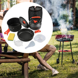 Maxbell Camping Cookware with Mesh Bag Portable for Fishing Outdoor Cooking Barbecue Orange Handle