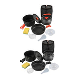 Maxbell Camping Cookware with Mesh Bag Portable for Fishing Outdoor Cooking Barbecue Orange Handle