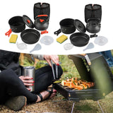 Maxbell Camping Cookware with Mesh Bag Portable for Fishing Outdoor Cooking Barbecue Orange Handle