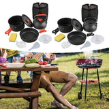 Maxbell Camping Cookware with Mesh Bag Portable for Fishing Outdoor Cooking Barbecue Orange Handle