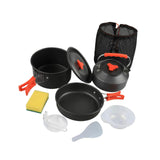 Maxbell Camping Cookware with Mesh Bag Portable for Fishing Outdoor Cooking Barbecue Orange Handle