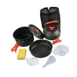 Maxbell Camping Cookware with Mesh Bag Portable for Fishing Outdoor Cooking Barbecue Orange Handle