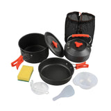 Maxbell Camping Cookware with Mesh Bag Portable for Fishing Outdoor Cooking Barbecue Orange Handle