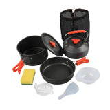 Maxbell Camping Cookware with Mesh Bag Portable for Fishing Outdoor Cooking Barbecue Orange Handle