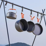 Maxbell Camping Cookware with Mesh Bag Portable for Fishing Outdoor Cooking Barbecue Orange Handle