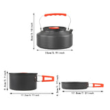 Maxbell Camping Cookware with Mesh Bag Portable for Fishing Outdoor Cooking Barbecue Black Handle