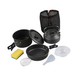 Maxbell Camping Cookware with Mesh Bag Portable for Fishing Outdoor Cooking Barbecue Black Handle