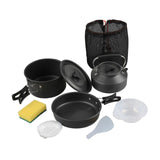 Maxbell Camping Cookware with Mesh Bag Portable for Fishing Outdoor Cooking Barbecue Black Handle