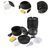 Maxbell Camping Cookware with Mesh Bag Portable for Fishing Outdoor Cooking Barbecue Black Handle