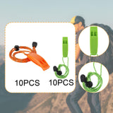 Maxbell 10 Pieces Emergency Whistle Safe Whistle for Kayak Mountain Climbing Camping Orange