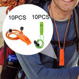 Maxbell 10 Pieces Emergency Whistle Safe Whistle for Kayak Mountain Climbing Camping Orange
