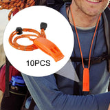 Maxbell 10 Pieces Emergency Whistle Safe Whistle for Kayak Mountain Climbing Camping Orange