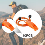 Maxbell 10 Pieces Emergency Whistle Safe Whistle for Kayak Mountain Climbing Camping Orange