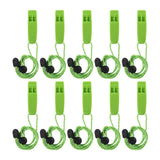 Maxbell 10 Pieces Emergency Whistle Safe Whistle for Kayak Mountain Climbing Camping Green