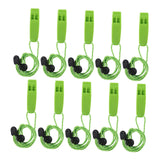Maxbell 10 Pieces Emergency Whistle Safe Whistle for Kayak Mountain Climbing Camping Green
