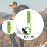 Maxbell 10 Pieces Emergency Whistle Safe Whistle for Kayak Mountain Climbing Camping Green