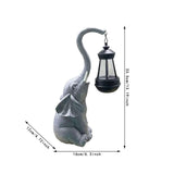 Maxbell Garden Decor Resin Solar Powered Elephant Statue for Porch Courtyard Outdoor