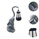 Maxbell Garden Decor Resin Solar Powered Elephant Statue for Porch Courtyard Outdoor