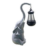 Maxbell Garden Decor Resin Solar Powered Elephant Statue for Porch Courtyard Outdoor
