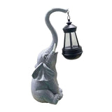 Maxbell Garden Decor Resin Solar Powered Elephant Statue for Porch Courtyard Outdoor
