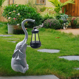 Maxbell Garden Decor Resin Solar Powered Elephant Statue for Porch Courtyard Outdoor