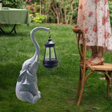 Maxbell Garden Decor Resin Solar Powered Elephant Statue for Porch Courtyard Outdoor