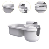 Maxbell Child Cup Holder Snack Tray Food Tray Car Rear Seat Organizer for Baby Wagon Gray