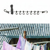 Maxbell Outdoor Clothes Line Nylon with Hooks Clothesline for Camping Indoor Balcony Black Reflective