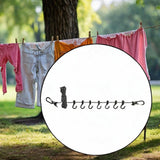 Maxbell Outdoor Clothes Line Nylon with Hooks Clothesline for Camping Indoor Balcony Black Reflective