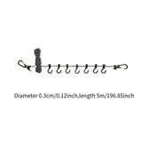 Maxbell Outdoor Clothes Line Nylon with Hooks Clothesline for Camping Indoor Balcony Black Reflective