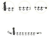 Maxbell Outdoor Clothes Line Nylon with Hooks Clothesline for Camping Indoor Balcony Black Reflective