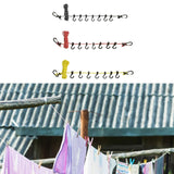 Maxbell Outdoor Clothes Line Nylon with Hooks Clothesline for Camping Indoor Balcony Black Reflective