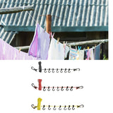 Maxbell Outdoor Clothes Line Nylon with Hooks Clothesline for Camping Indoor Balcony Black Reflective