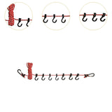 Maxbell Outdoor Clothes Line Nylon with Hooks Clothesline for Camping Indoor Balcony Red  Reflective