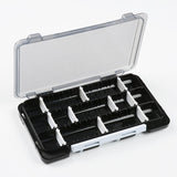 Maxbell Fly Baits Box Double Sided Fishing Tackle Box for Saltwater Traveling Outdoor Black