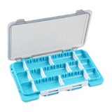 Maxbell Fly Baits Box Double Sided Fishing Tackle Box for Saltwater Traveling Outdoor Blue