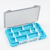 Maxbell Fly Baits Box Double Sided Fishing Tackle Box for Saltwater Traveling Outdoor Blue