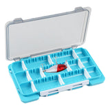 Maxbell Fly Baits Box Double Sided Fishing Tackle Box for Saltwater Traveling Outdoor Blue